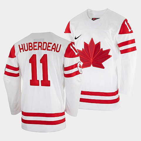 Men's Jonathan Huberdeau Canada Hockey White 2022 Beijing Winter Olympic #11 Home Jersey