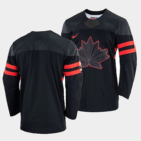 Men's Blank Canada Hockey Black 2022 Beijing Winter Olympic Alternate Rrplica Jersey