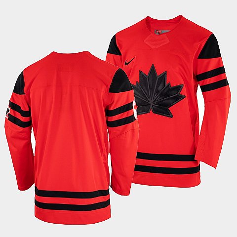 Men's Blank Canada Hockey Red 2022 Beijing Winter Olympic Away Rrplica Jersey