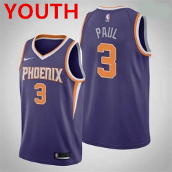 Youth phoenix suns #3 chris paul 2020-21 association edition purple jersey