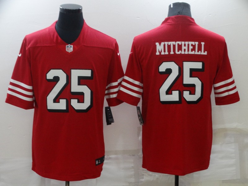 Men's San Francisco 49ers #25 Eli Mitchell New Red 2021 Color Rush Vapor Untouchable Limited Jersey