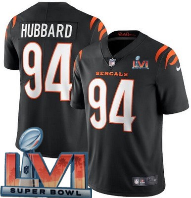 Men's Cincinnati Bengals #94 Sam Hubbard Limited Black 2022 Super Bowl LVI Bound Vapor Jersey