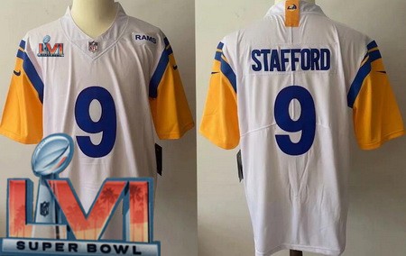 Women's Los Angeles Rams #9 Matthew Stafford Limited White Alternate 2022 Super Bowl LVI Bound Vapor Jersey