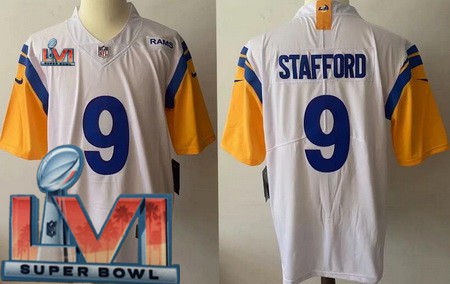 Youth Los Angeles Rams #9 Matthew Stafford Limited White Alternate 2022 Super Bowl LVI Bound Vapor Jersey