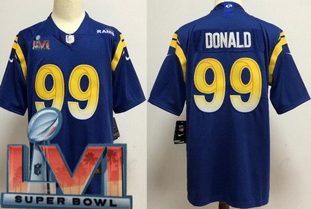 Youth Los Angeles Rams #99 Aaron Donald Limited Royal 2022 Super Bowl LVI Bound Vapor Jersey