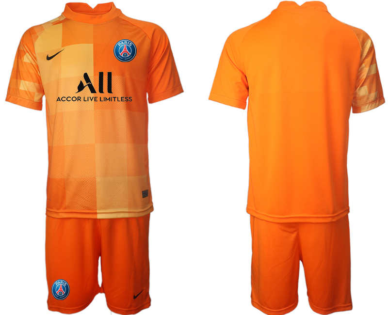 Men 2021-2022 Club Paris St German orange red goalkeeper blank Soccer Jersey