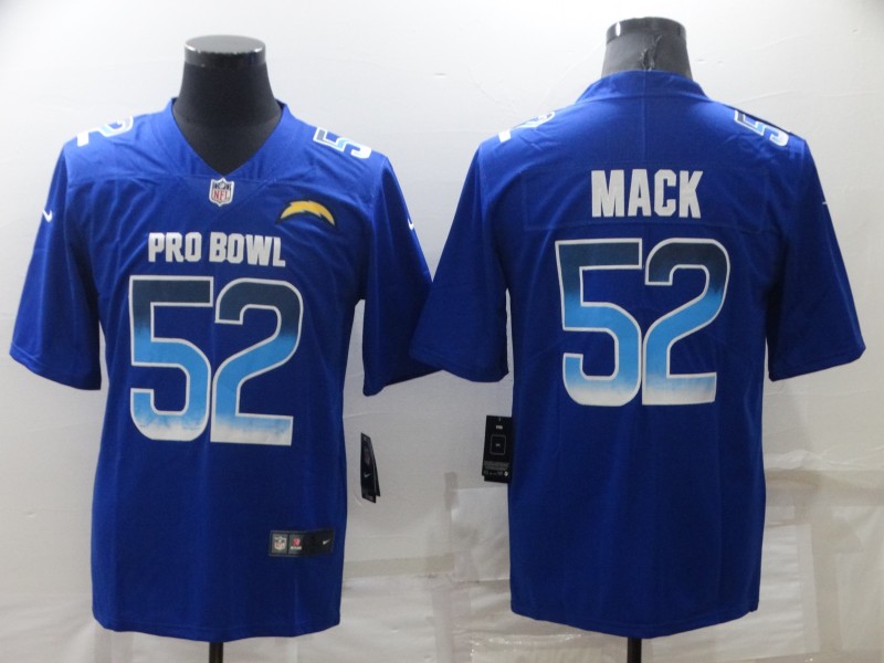 Men's Los Angeles Chargers #52 Khalil Mack Royal Pro Bowl Stitched Jersey