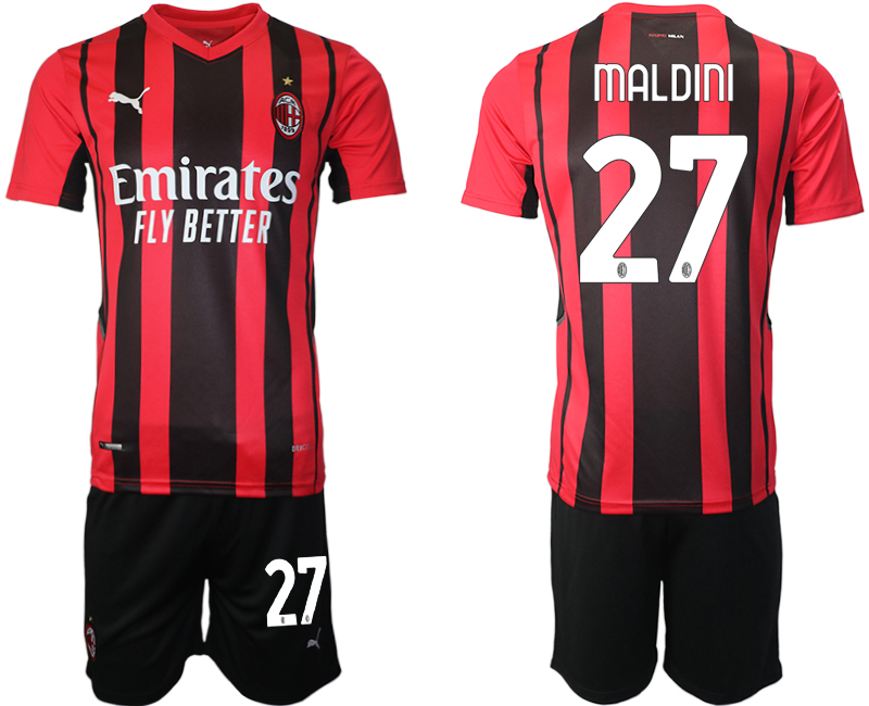 Men 2021-2022 Club AC Milan home red 27 Soccer Jersey