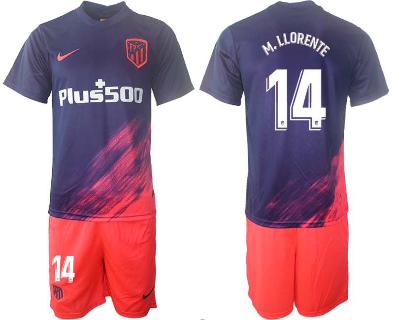 Men 2021-2022 Club Atletico Madrid away purple 14 Soccer Jersey