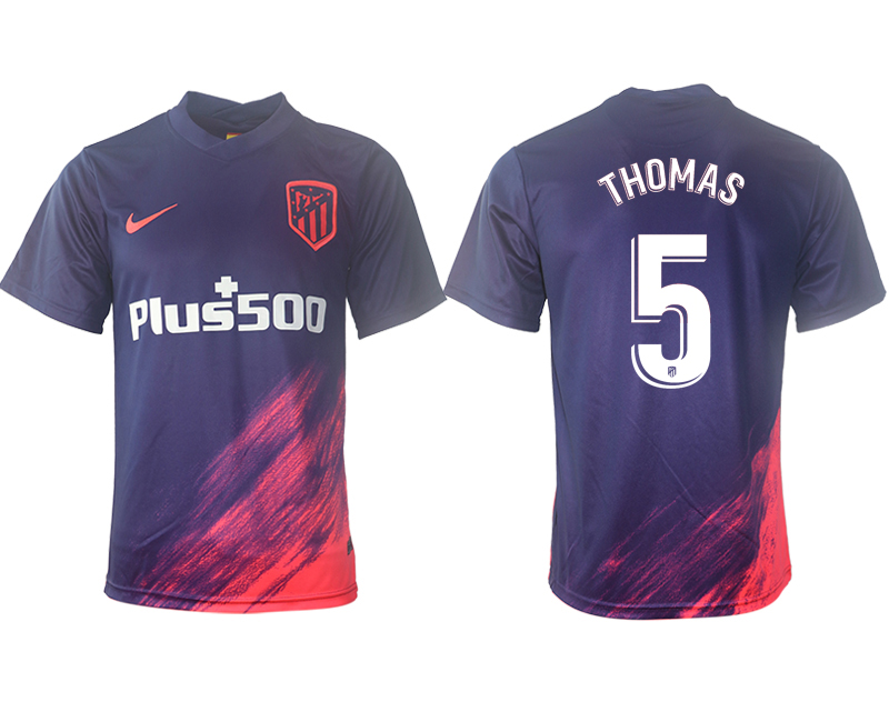 Men 2021-2022 Club Atletico Madrid away aaa version purple 5 Soccer Jersey