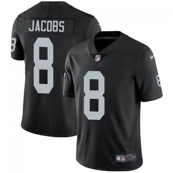 Men's Las Vegas Raiders #8 Josh Jacobs Black Vapor Limited Stitched Jersey