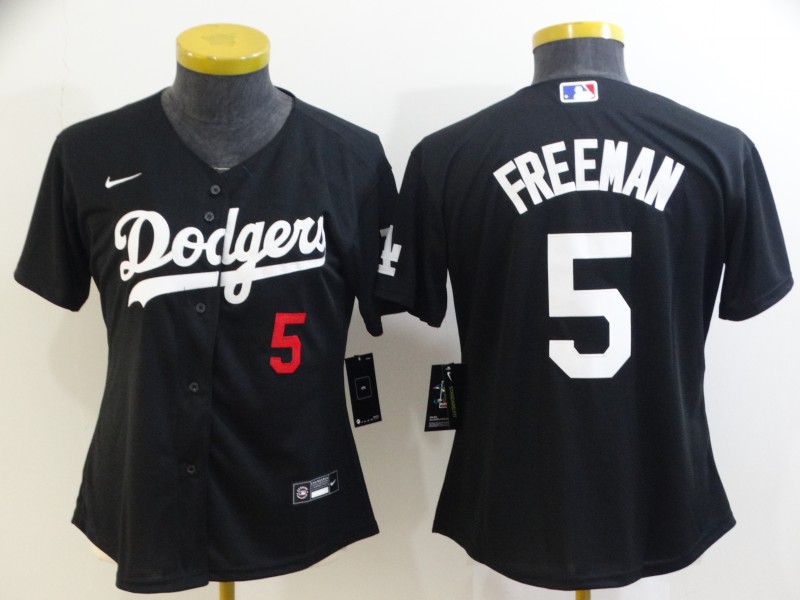 Youth Los Angeles Dodgers #5 Freddie Freeman Black 2022 Number Cool Base Stitched Nike Jersey