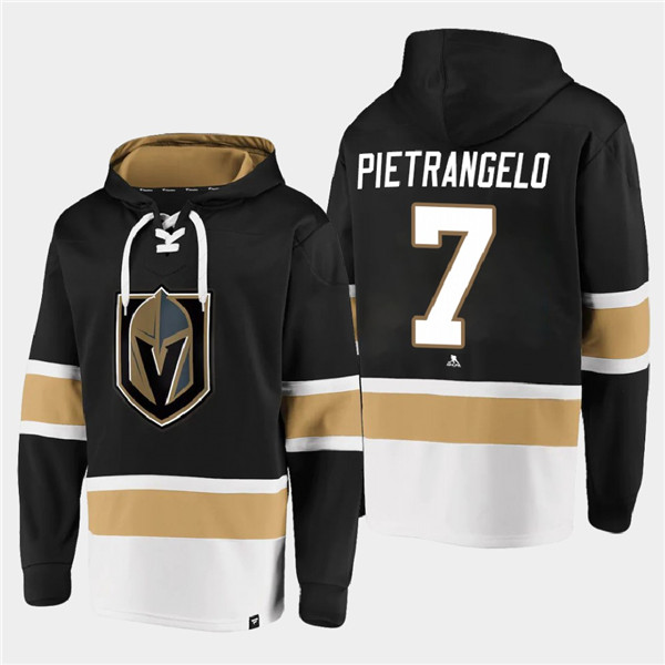 Men's Vegas Golden Knights #7 Alex Pietrangelo Black All Stitched Sweatshirt Hoodie