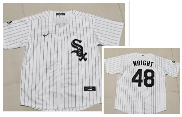 Men's Chicago White Sox #48 Mike Wright Jr.White Pinstripe Stitched MLB Cool Base Nike Jersey