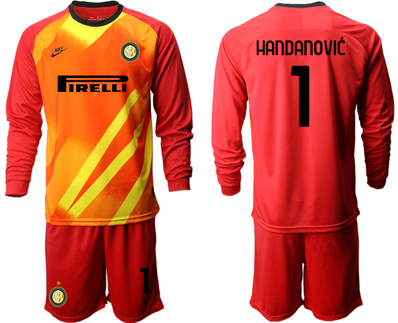 2020-21 Inter Milan red goalkeeper 1# HANDANOVIC long sleeve soccer jerseys