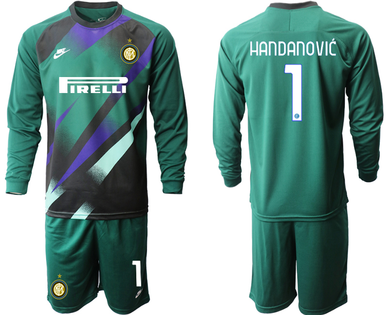 2020-21 Inter Milan Dark green goalkeeper 1# HANDANOVIC long sleeve soccer jerseys