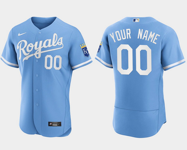 Men's Kansas City Royals ACTIVE PLAYER Custom Blue Flex Base Stitched Jersey