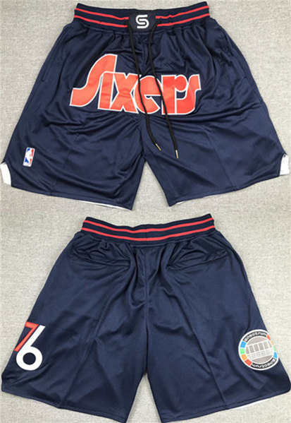 Men's Philadelphia 76ers Navy Shorts (Run Small)