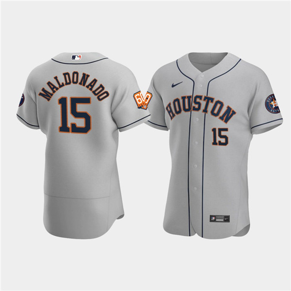 Men's Houston Astros #15 Martín Maldonado Gray 60th Anniversary Flex Base Stitched Baseball Jersey