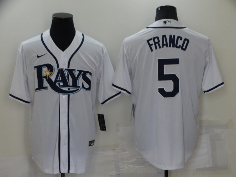 Men's Tampa Bay Rays #5 Wander Franco White Stitched MLB Cool Base Nike Jersey