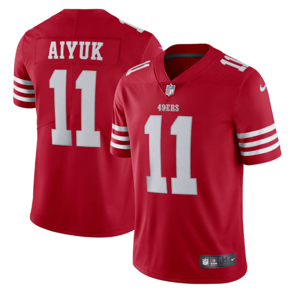 Men's San Francisco 49ers #11 Brandon Aiyuk 2022 New Scarlet Vapor Untouchable Limited Stitched Football Jersey