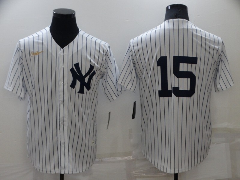 Men's New York Yankees #15 Thurman Munson No Name White Throwback Stitched MLB Cool Base Nike Jersey