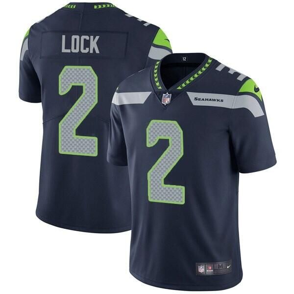 Men's Seattle Seahawks #2 Drew Lock Navy Vapor Untouchable Limited Stitched Jersey