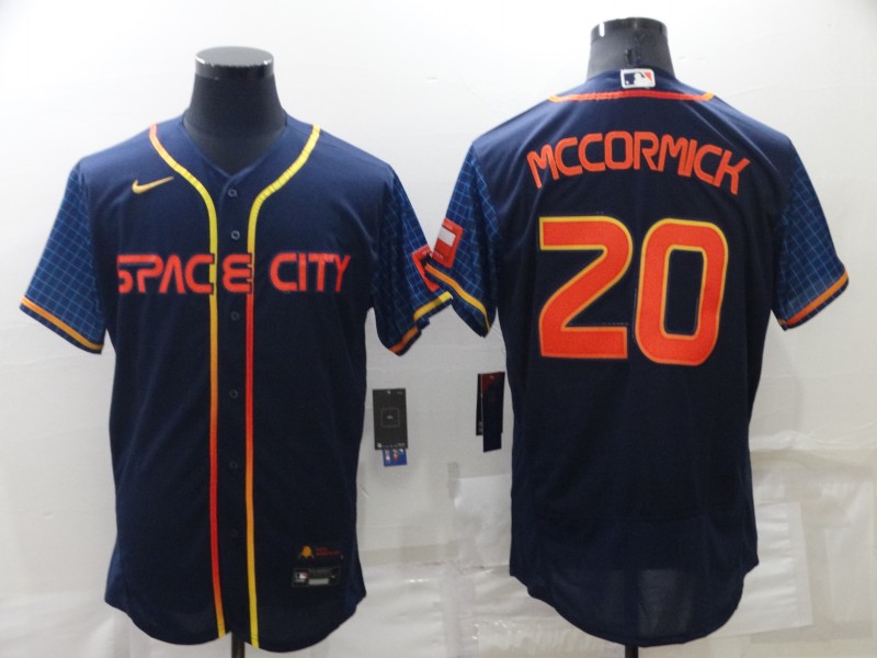 Men's Houston Astros #20 Chas McCormick 2022 Navy Blue City Connect Flex Base Stitched Baseball Jersey