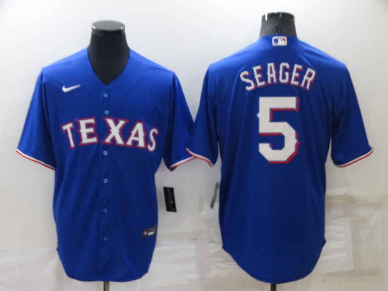 Men's Texas Rangers #5 Corey Seager Blue Stitched MLB Cool Base Nike Jersey