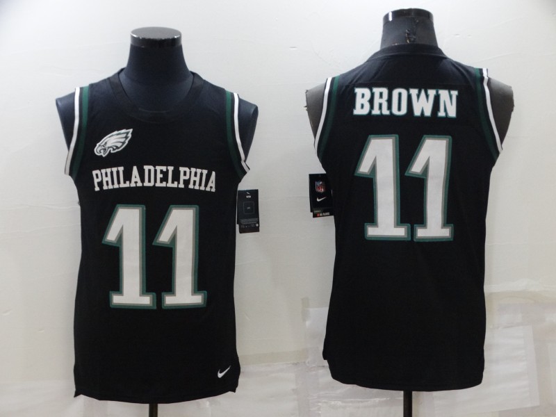 Nike Philadelphia Eagles #11 A. J. Brown Black Alternate Men's Stitched NFL Limited Rush Tank Top Jersey