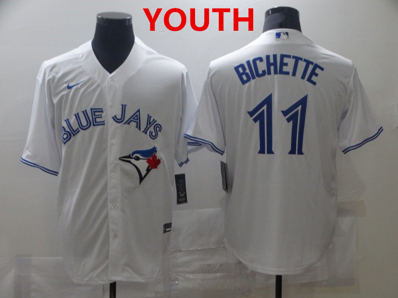 Youth Toronto Blue Jays #11 Bo Bichette White Stitched MLB Cool Base Nike Jersey