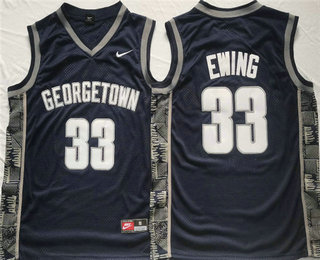 Men's Georgetown Hoyas #33 Patrick Ewing Navy Stitched Jersey