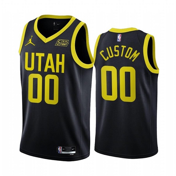 Men's Utah Jazz Customized 2022-23 Black Association Edition Stitched Basketball Jersey