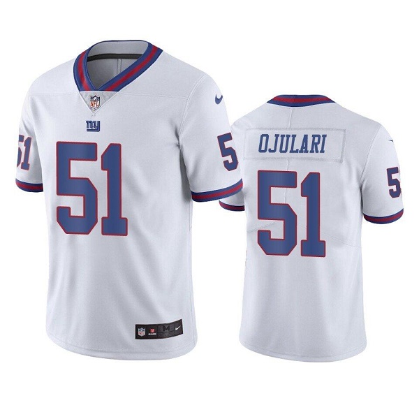 Men's New York Giants #51 Azeez Ojulari White Color Rush Limited Stitched Jersey