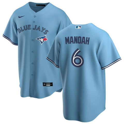 Men's Toronto Blue Jays #6 Alek Manoah Light Blue Stitched MLB Cool Base Nike Jersey