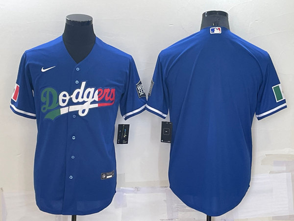 Men's Los Angeles Dodgers Blank Royal Cool Base Stitched Baseball Jersey