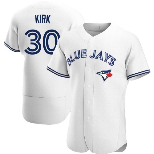 Men's Toronto Blue Jays #30 Alejandro Kirk George Springer White Flex Base Stitched Jersey