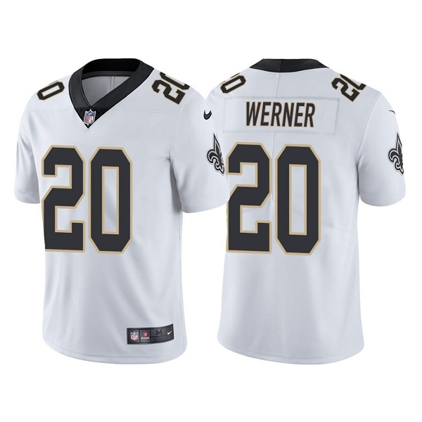 Men's New Orleans Saints #20 Pete Werner White Vapor Limited Stitched Jersey