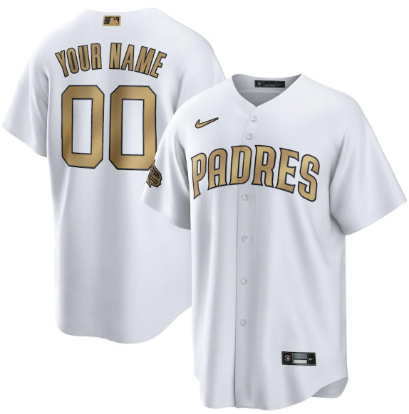 Men's San Diego Padres Active Player Custom White 2022 All-Star Cool Base Stitched Baseball Jersey