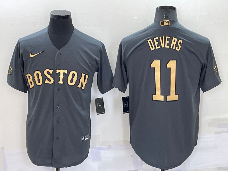 Men's Boston Red Sox #11 Rafael Devers Grey 2022 All Star Stitched Cool Base Nike Jersey