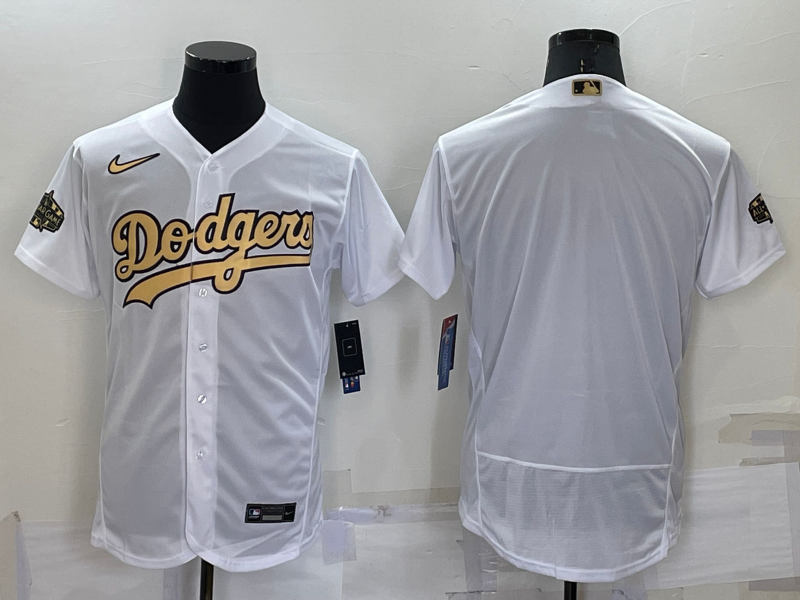 Men's Los Angeles Dodgers Blank White 2022 All Star Stitched Flex Base Nike Jersey