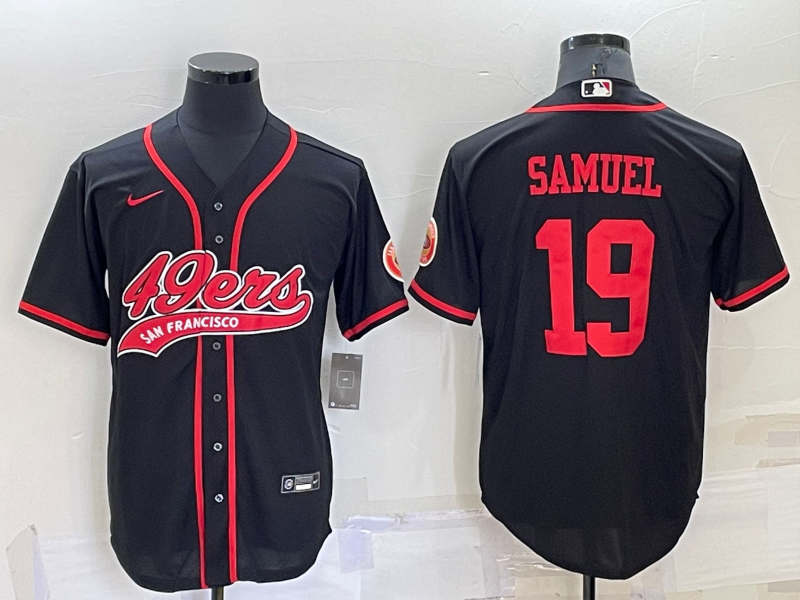 Men's San Francisco 49ers #19 Deebo Samuel Black Stitched Cool Base Nike Baseball Jersey