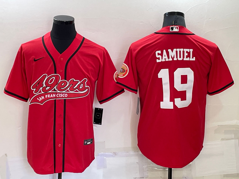 Men's San Francisco 49ers #19 Deebo Samuel Red Stitched Cool Base Nike Baseball Jersey