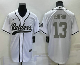 Men's Las Vegas Raiders #13 Hunter Renfrow White Stitched MLB Cool Base Nike Baseball Jersey