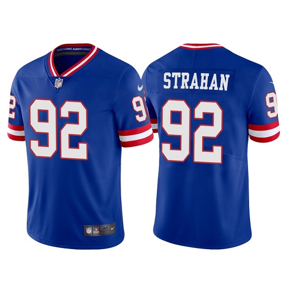 Men's New York Giants #92 Michael Strahan Royal Vapor Untouchable Limited Stitched Jersey