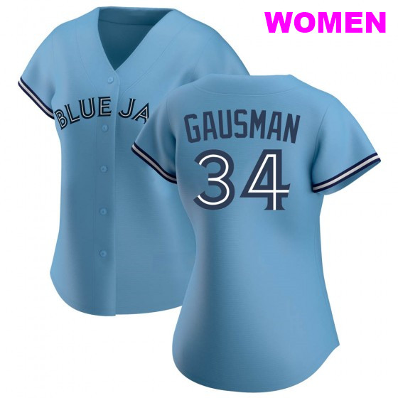 WOMEN'S TORONTO BLUE JAYS #34 KEVIN GAUSMAN BLUE JERSEY