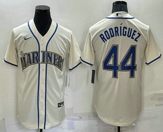 Men's Seattle Mariners #44 Julio Rodriguez Cream Stitched MLB Cool Base Nike Jersey