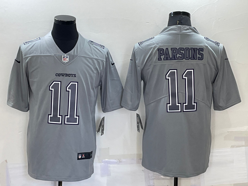 Men's Dallas Cowboys #11 Micah Parsons Grey Atmosphere Fashion 2022 Vapor Untouchable Stitched Nike Limited Jersey