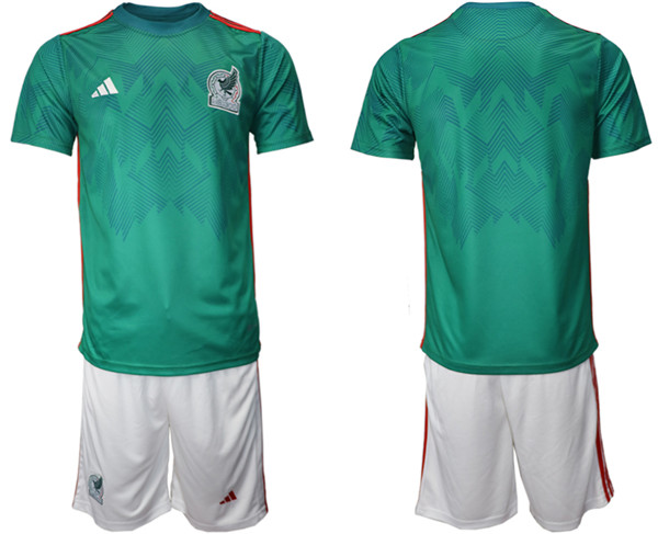 Men's Mexico Blank Green Home Soccer Jersey Suit