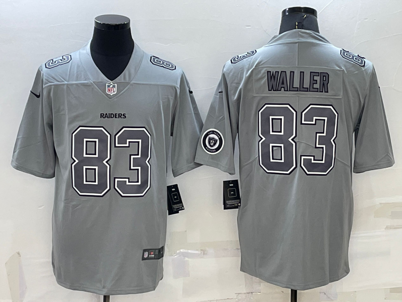 Men's Las Vegas Raiders #83 Darren Waller LOGO Grey Atmosphere Fashion 2022 Vapor Untouchable Stitched Limited Jersey